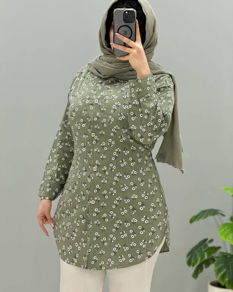 مانتو چاپ گل و شاخه (پک 6 عددی)