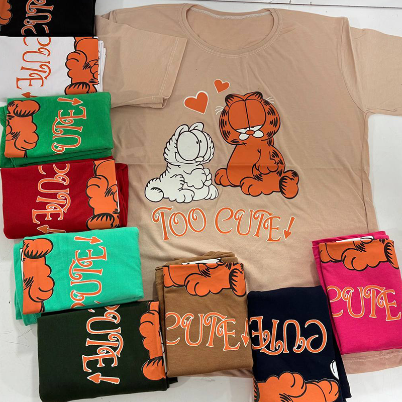 تیشرت لانگ گارفیلد (پک 6 عددی)