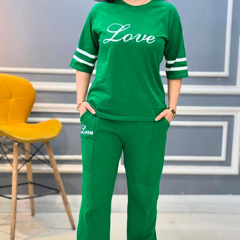 ست تیشرت و شلوار بگ love (پک 5 عددی)