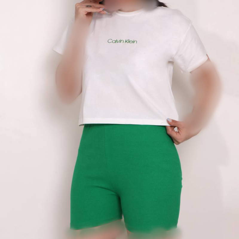 ست کراپ پنبه و شورتک فانریپ (پک 6 عددی)