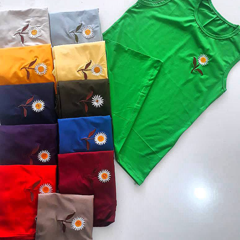 تاپ گلدوزی آفتابگردان  (پک 6 عددی)