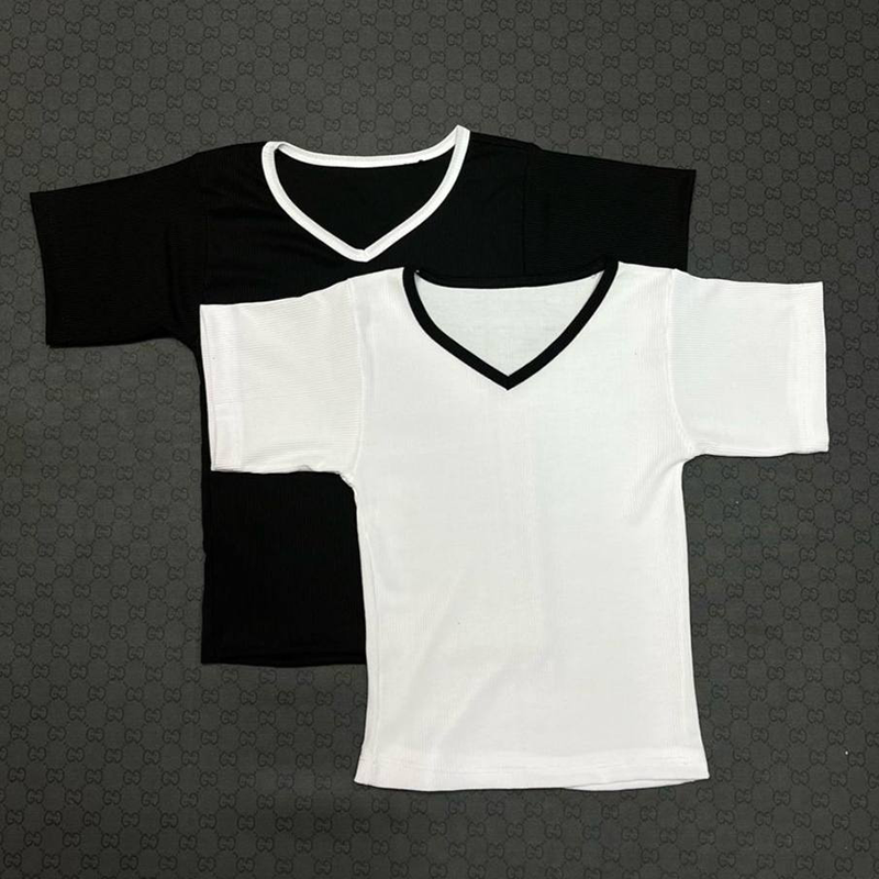 کراپ یقه هفت نواری (پک 4 عددی)