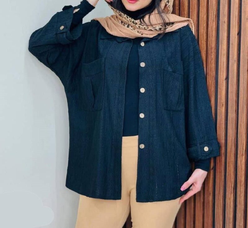 مانتو جلو دکمه ۲جیب (پک 4 عددی)