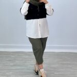 مانتو 2جیب ،پایین‌ سفید (پک 4 عددی)