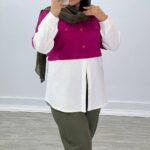 مانتو 2جیب ،پایین‌ سفید (پک 4 عددی)