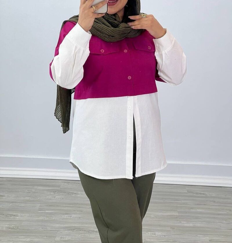 مانتو 2جیب ،پایین‌ سفید (پک 4 عددی)