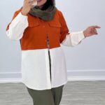 مانتو 2جیب ،پایین‌ سفید (پک 4 عددی)