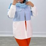 مانتو 2جیب ،پایین‌ سفید (پک 4 عددی)