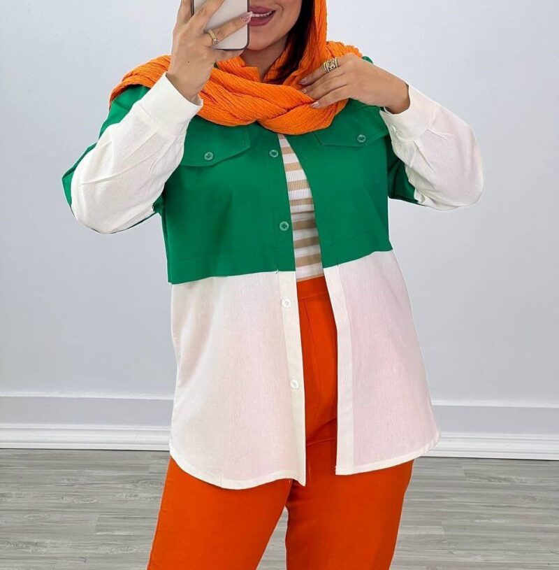 مانتو 2جیب ،پایین‌ سفید (پک 4 عددی)