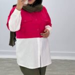 مانتو 2جیب ،پایین‌ سفید (پک 4 عددی)