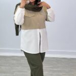 مانتو 2جیب ،پایین‌ سفید (پک 4 عددی)