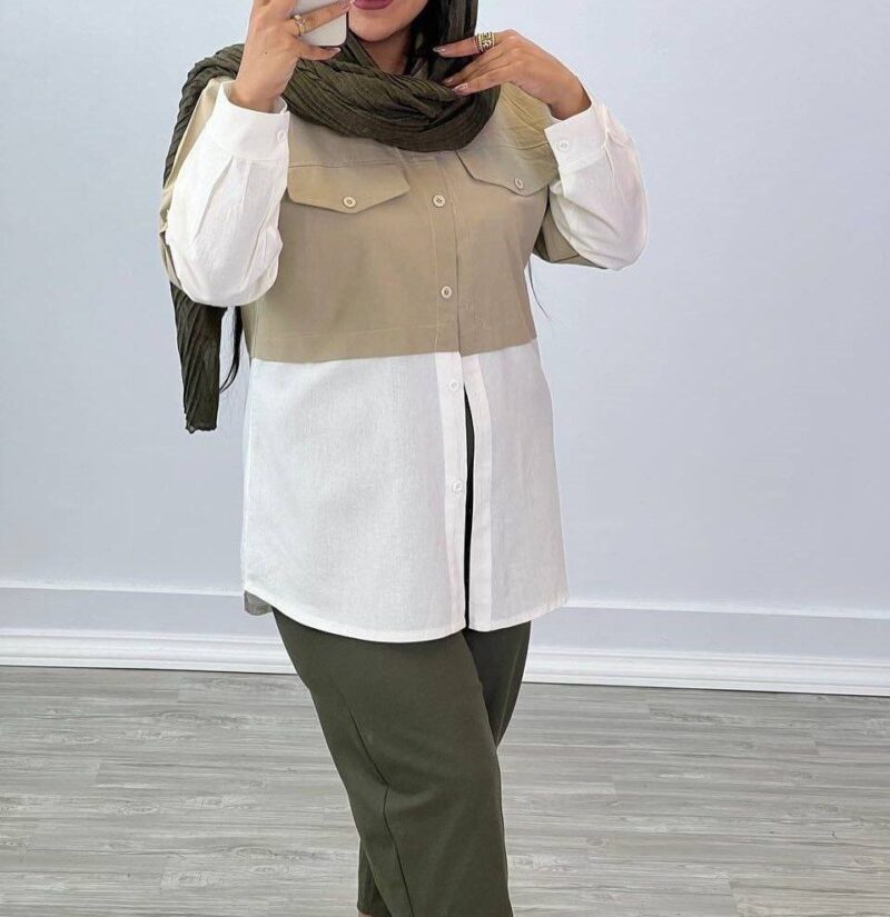 مانتو 2جیب ،پایین‌ سفید (پک 4 عددی)