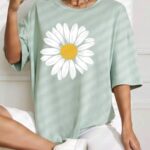 تیشرت لانگ چاپ آفتابگردان (پک 7 عددی)