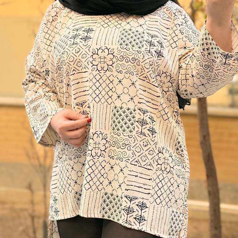 تونیک مانتویی طرح دار (پک 3 عددی)