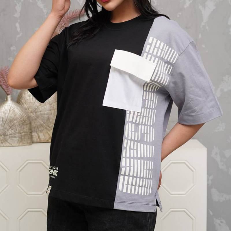 تیشرت فشن باکسی جیبدار (پک 3 عددی)