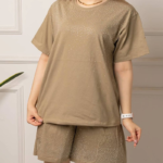 ست تیشرت و شلوارک نگینی (پک 3 عددی)