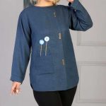 تونیک مانتویی گلدوزی جیبدار (پک 6 عددی)