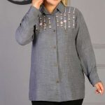 مانتو گلدوزی خطی عمودی (پک 6 عددی)