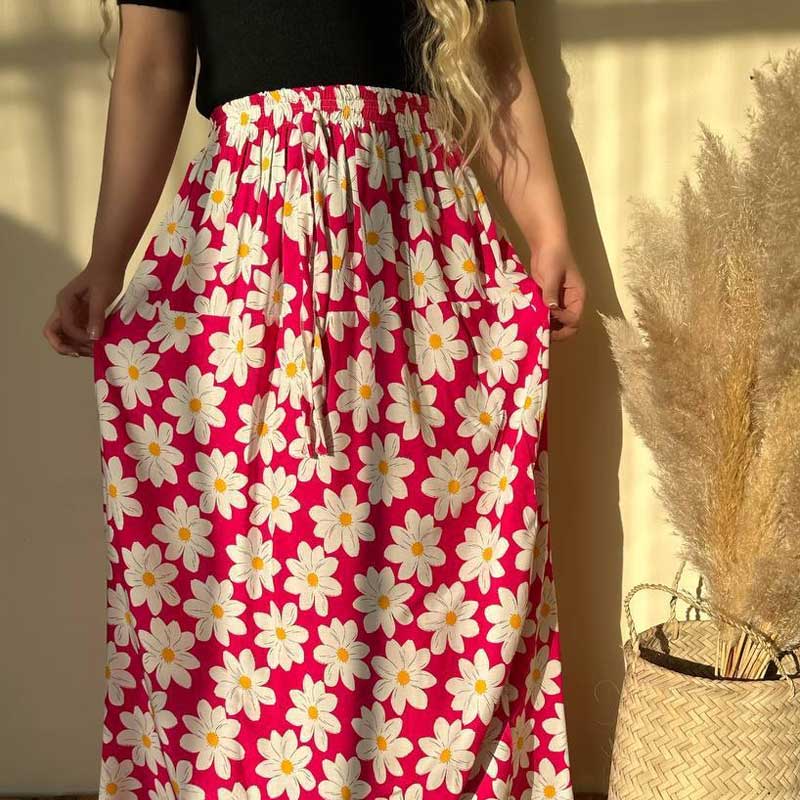 دامن چیندار نخی (پک 4 عددی)