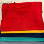 تاپ رکابی یقه ۳ دگمه (پک 5 عددی)