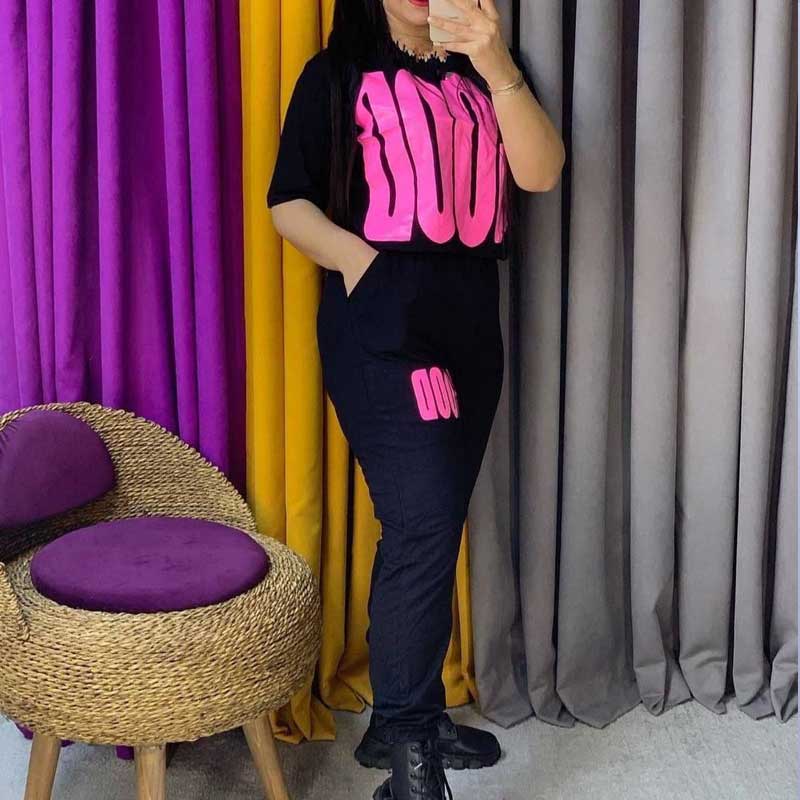 کراپ و شلوار چاپ GOOD (پک 4 عددی)