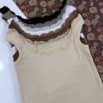 تاپ یقه خشتی گیپور دار (پک 5 عددی)