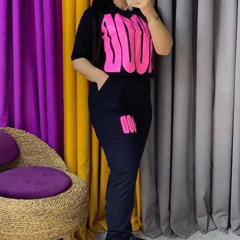 کراپ و شلوار چاپ GOOD (پک 4 عددی)