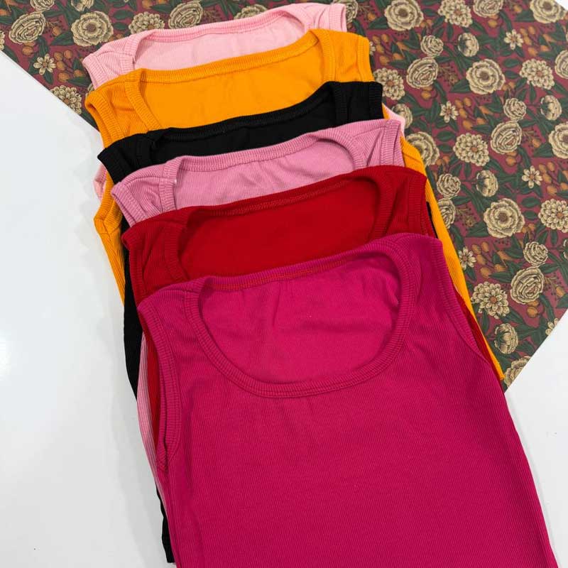 کراپ بیسیک ساده استین حلقه ای (پک 7 عددی)