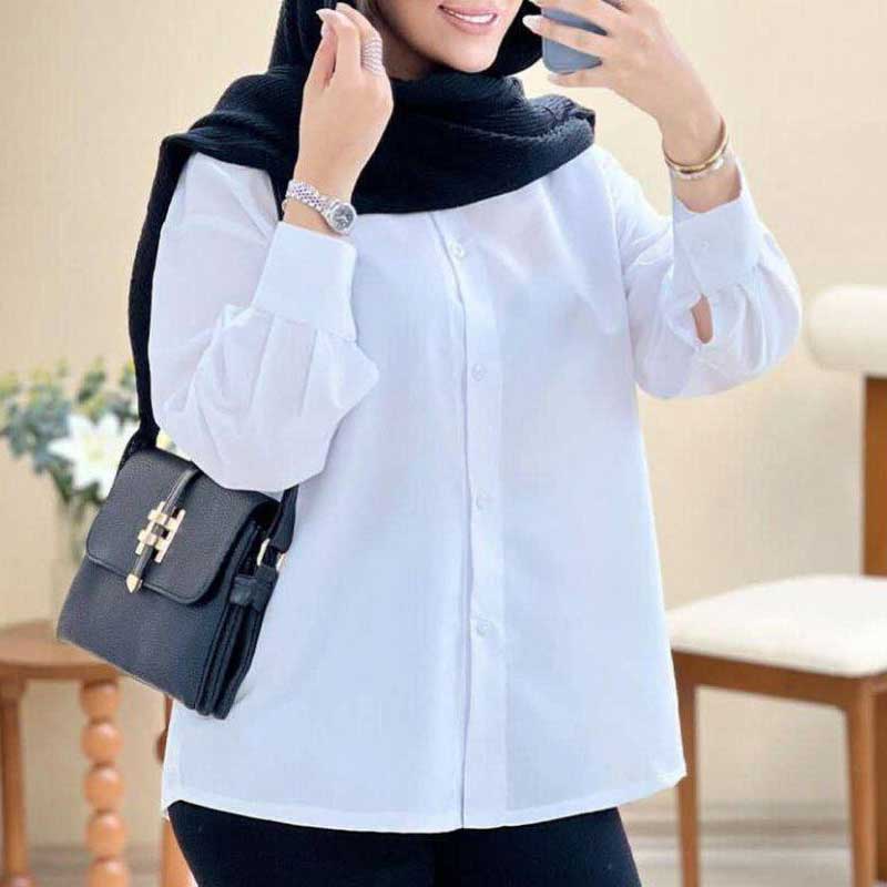 شومیز پیراهنی ساده تک جیب  (پک 4 عددی)