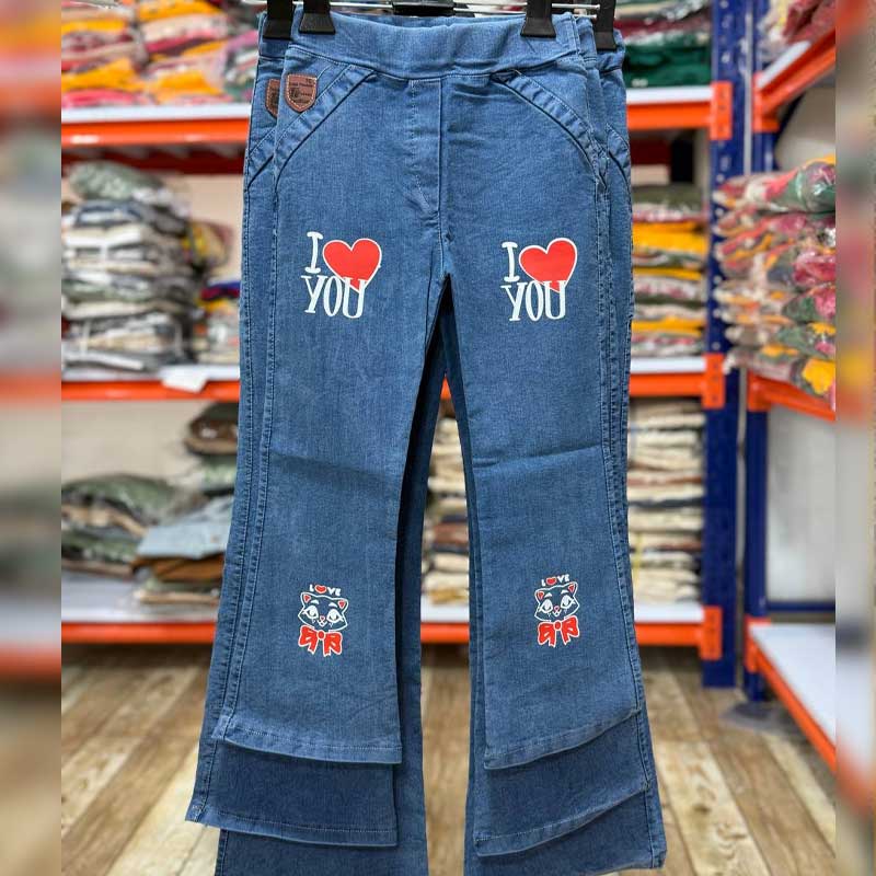 شلوار بوت کات بچگانه چاپی (پک 6 عددی)