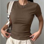 تیشرت بیسیک  یقه گرد  (پک 5 عددی)