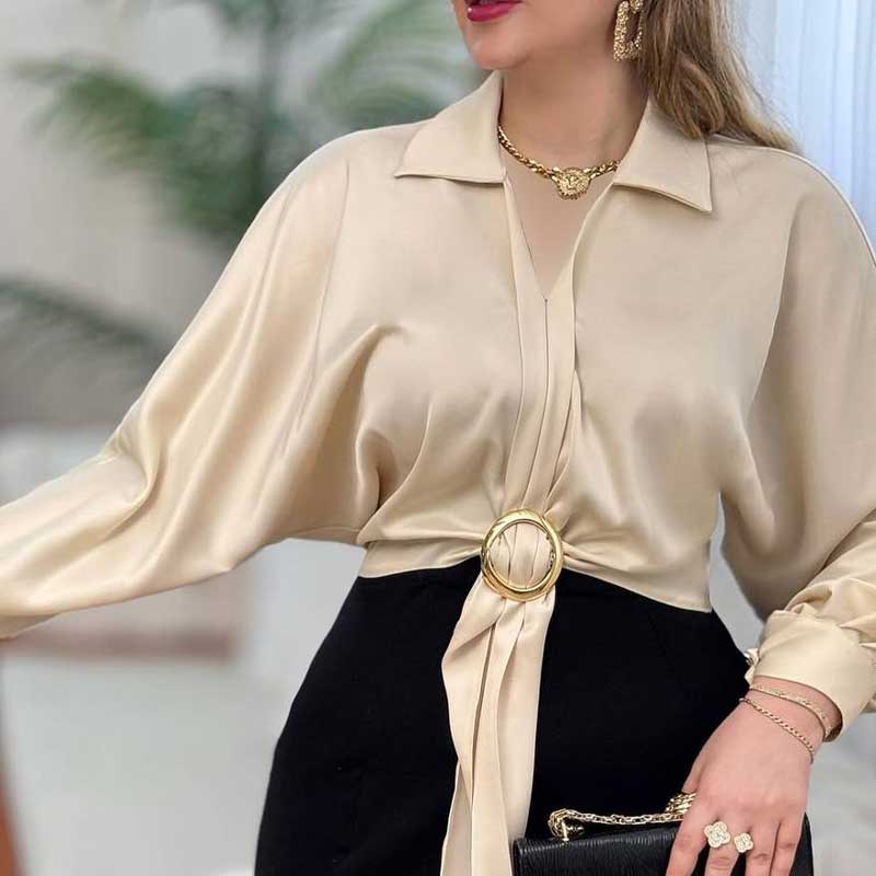 شومیز ساتن حلقه ای (پک 4 عددی)