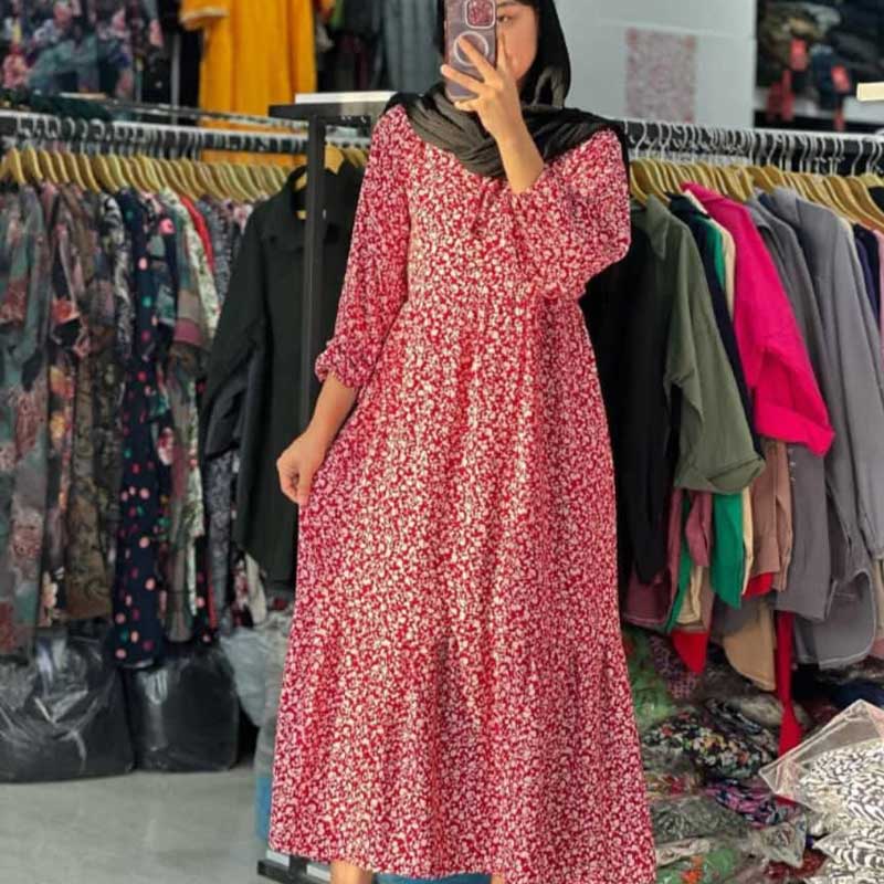 مانتو ساحلی بلند گل ریز (پک 6 عددی)