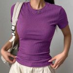 تیشرت بیسیک  یقه گرد  (پک 5 عددی)