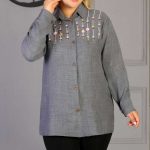 مانتو گلدوزی خطی عمودی (پک 6 عددی)