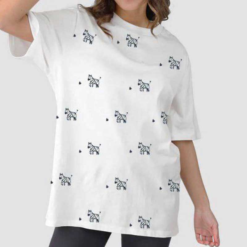 تیشرت قواره دار چاپ گورخر (پک 4 عددی)