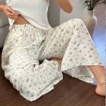 شلوار دامنی نخی گلدار (پک 7 عددی)