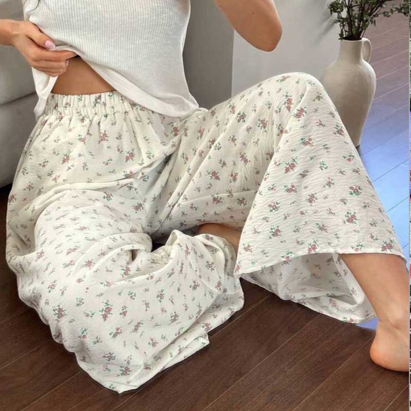 شلوار دامنی نخی گلدار (پک 7 عددی)