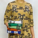 تیشرت لانگ چاپ و نگین (پک 6 عددی)