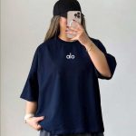 تیشرت لانگ چاپ alo قواره دار (پک 4 عددی)