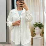 شومیز جلو دکمه الیزه گرم بالا (پک 6 عددی)