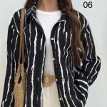 شومیز جیبدار جلو دکمه پری (پک 5 عددی)