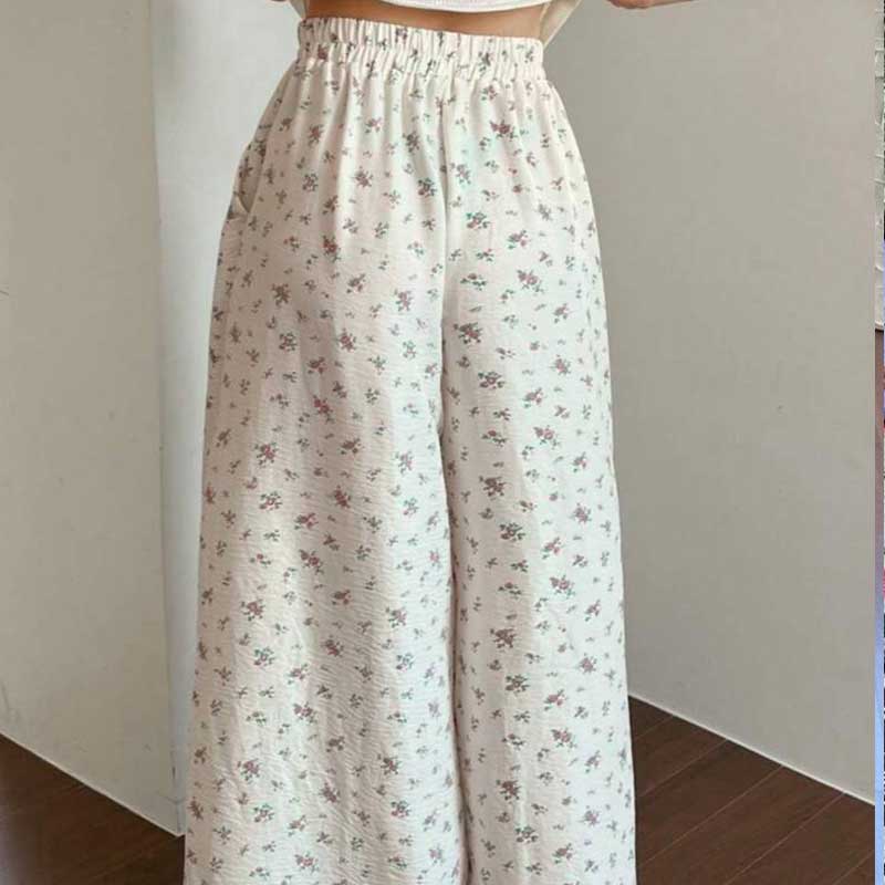 شلوار دامنی نخی گلدار (پک 7 عددی)