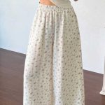 شلوار دامنی نخی گلدار (پک 7 عددی)