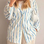 شومیز جلو دکمه پری خط ریز کد 2 (پک 5 عددی)