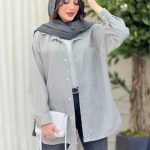 شومیز مانتویی راه راه (پک 3 عددی)