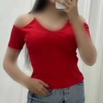 کراپ یقه هفت سرشانه زنجیر (پک 6 عددی)