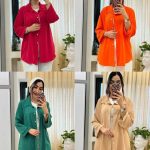 شومیز جلو دکمه الیزه گرم بالا (پک 6 عددی)