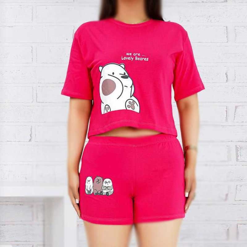 ست کراپ شورتک خرس لپو (پک 6 عددی)