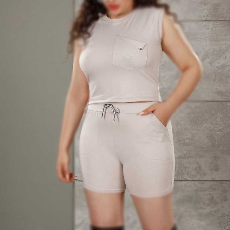 ست کراپ شرتک تنیسی جیب دار (پک 7 عددی)